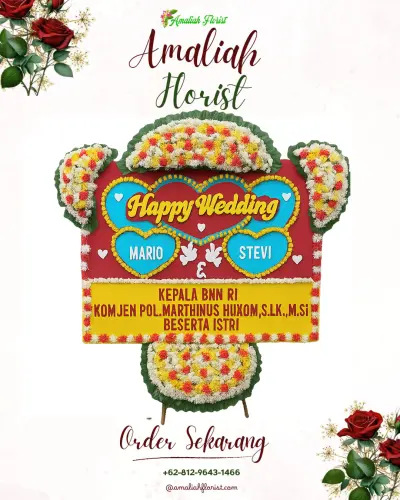 Karangan Papan Bunga Pernikahan di Pujon Lor